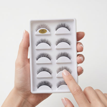 3D False Eyelashes Set (5 Pairs)