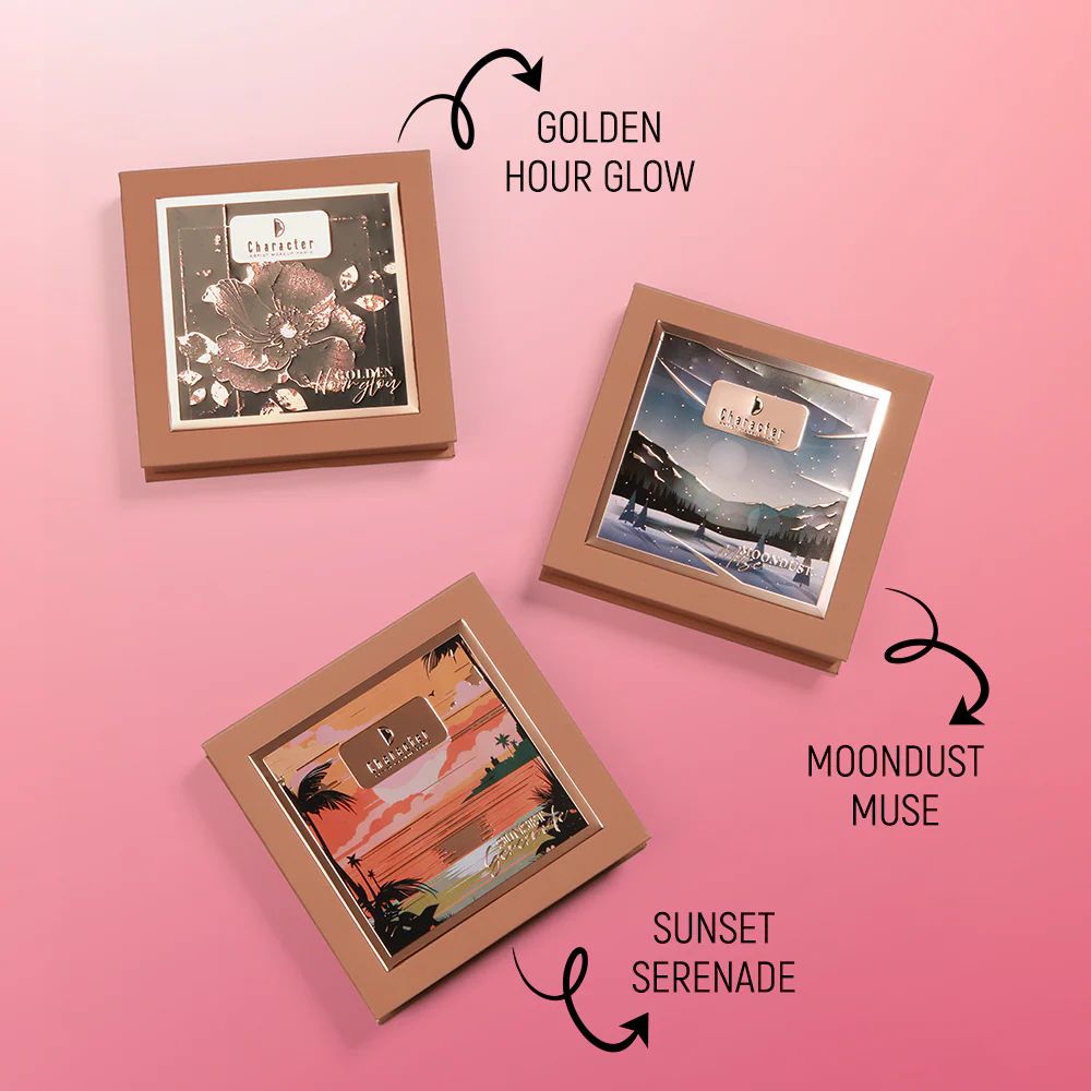CHARACTER Blush & Highlighter Palette Golden Hour Glow