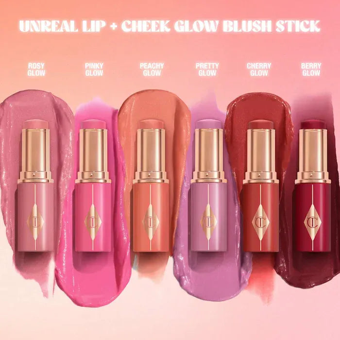 Charlotte Tilbury Unreal Lip + Cheek Glow Blush Stick with Hyaluronic Acid