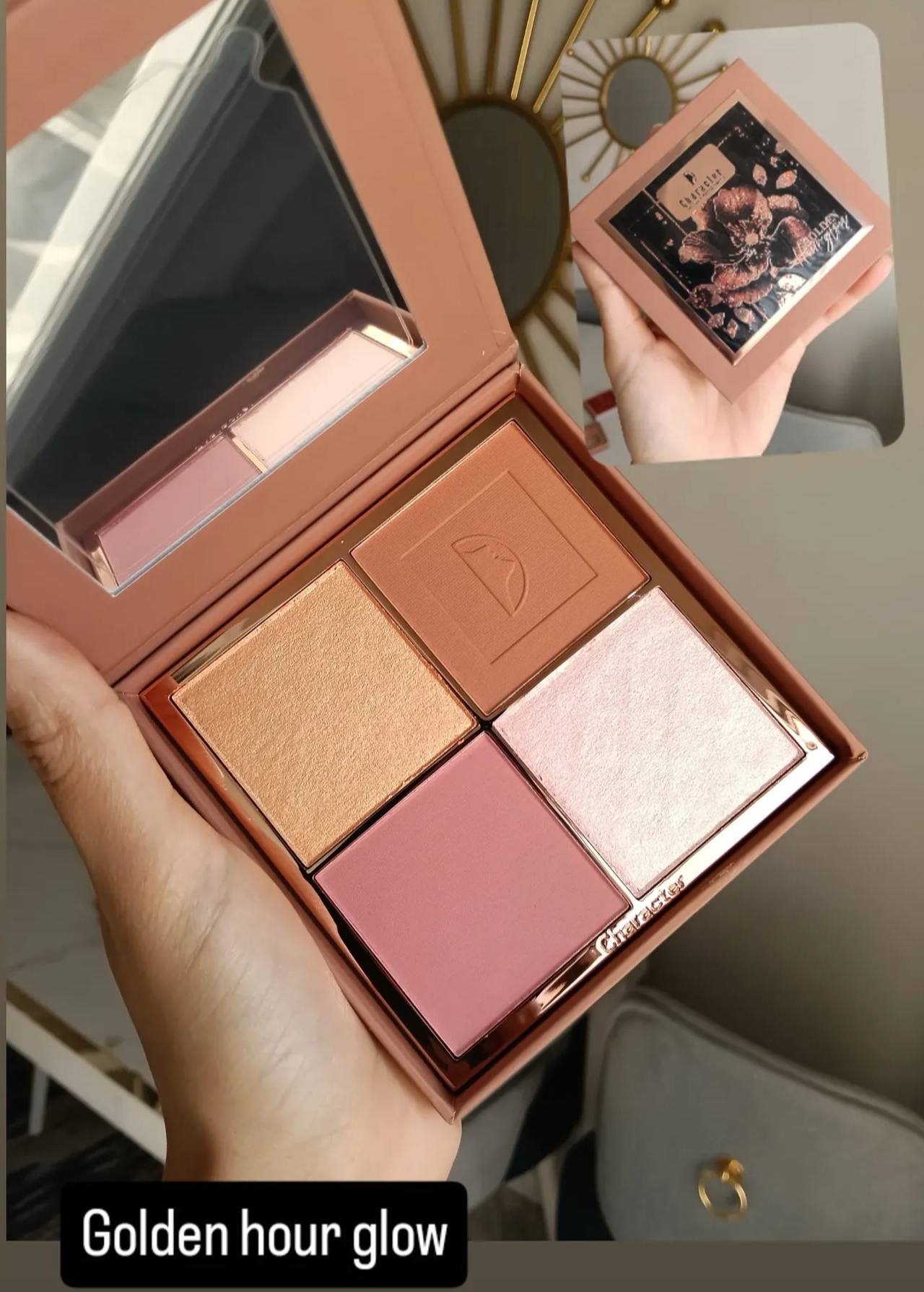 CHARACTER Blush & Highlighter Palette Golden Hour Glow