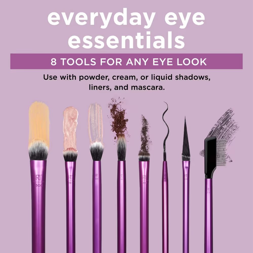 Real Techniques Everyday Eye Essentials Makeup Brush - 8 Pieces