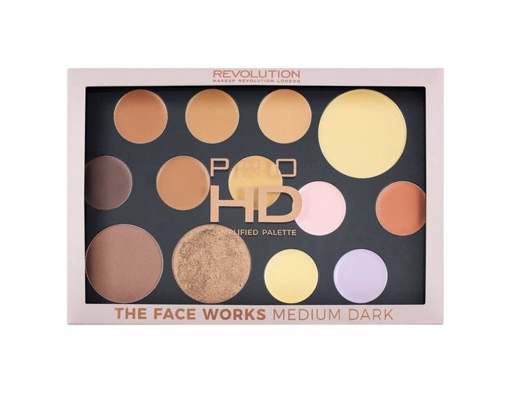 Makeup Revolution The Face Works Pro HD Amplified Palette - Dark